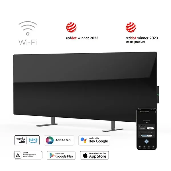 Pas Cher AENO Radiateur Noir intelligent 700W Premium GH2S - Chauffage infrarouge+convection