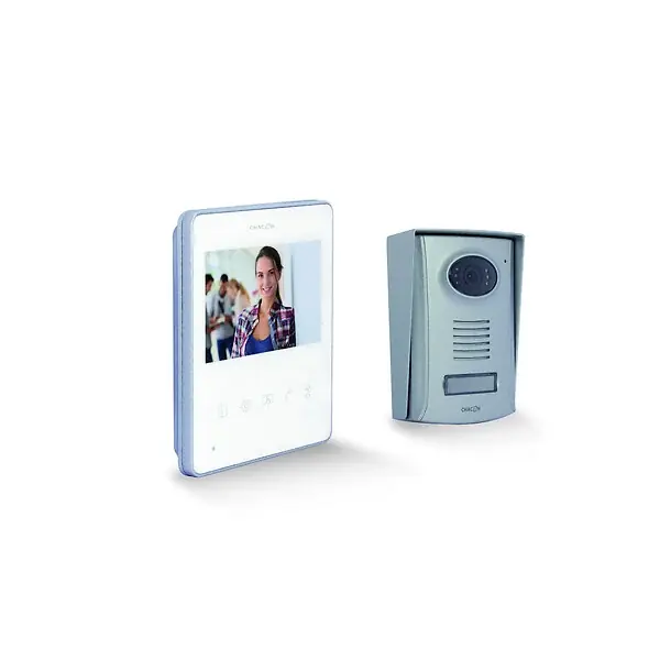 Visiophone filaire écran couleur 4,3‘‘ - IP44 - Blanc - Chacon Pas Cher