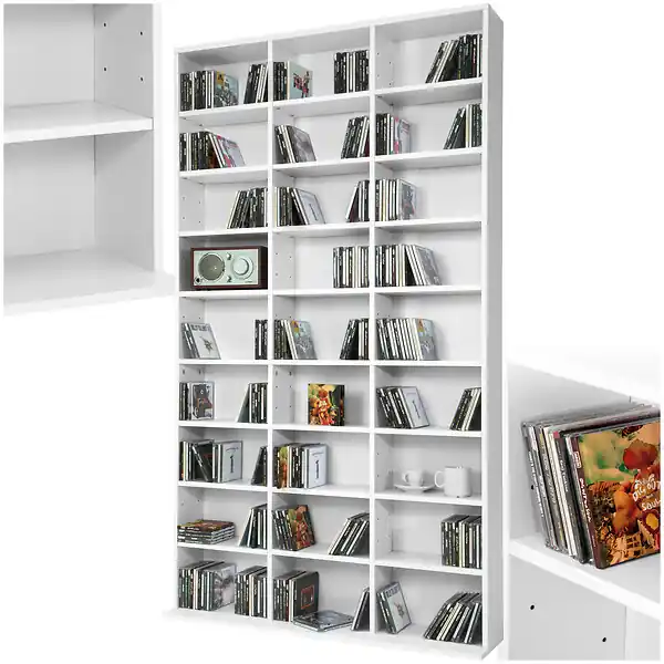 Satisfait Ou Remboursé Étagère bibliothèque Christel 180 x 102 x 23,5cm blanc TECTAKE