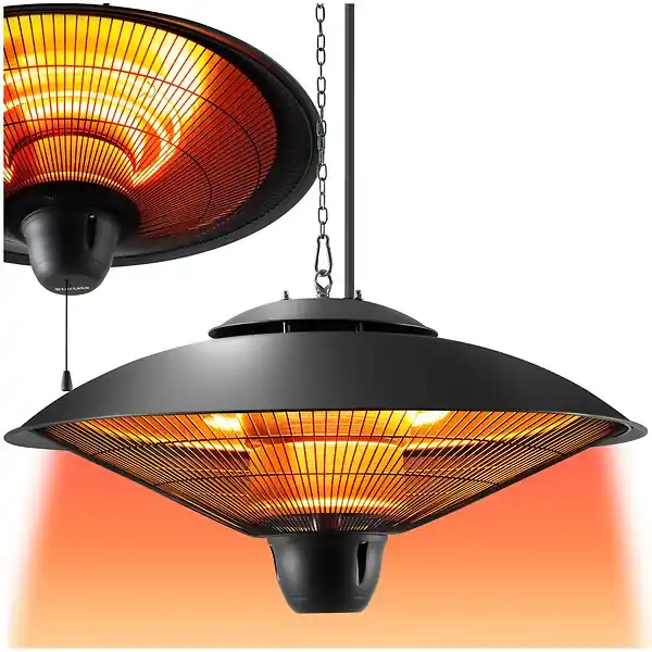 Radiateur infrarouge Solaris Orbit 2500W, boîtier en aluminium noir TECTAKE Meilleure Vente