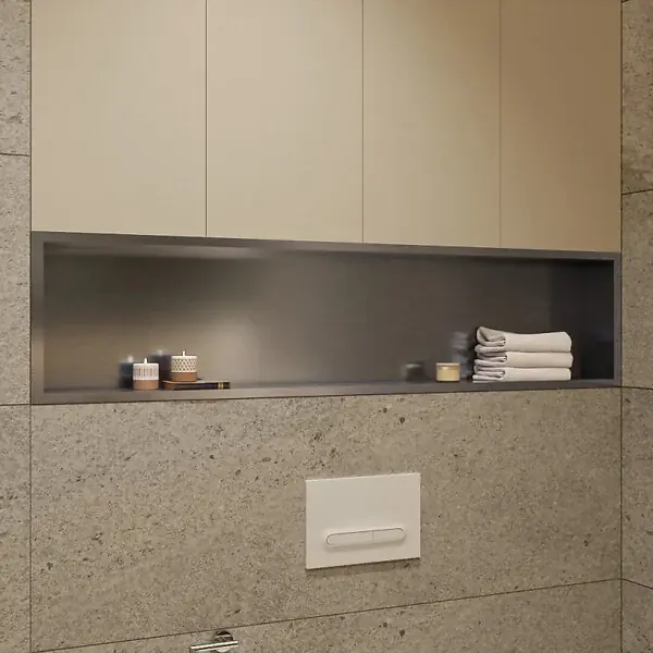 Timeless Niche de Douche à encastrer, Acier Inoxydable 304, 120x28x10cm, Chrome brossé CERAMIA Dernière Chance