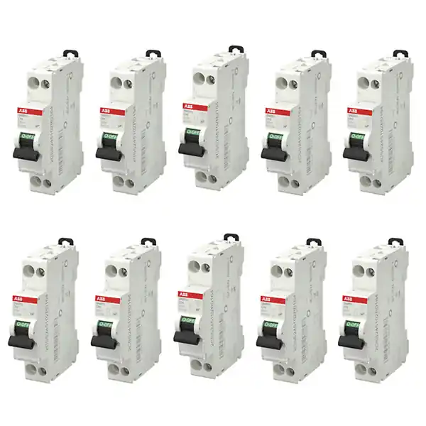 Meilleur Choix ABB Lot de 10 disjoncteurs Ph+N raccordement Vis 16A-4,5Ka - Courbe C