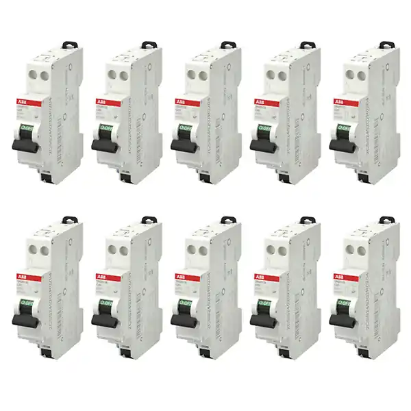 ABB Lot de 10 disjoncteurs automatiques Ph+N raccordement Rapide 20A-4,5Ka Solde