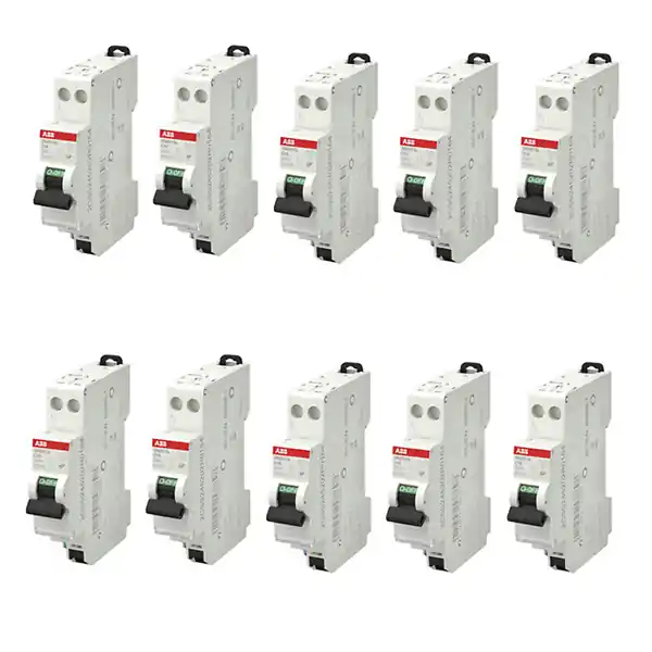 Populaire ABB Lot de 10 disjoncteurs automatiques Ph+N raccordement Rapide 16A-4,5Ka