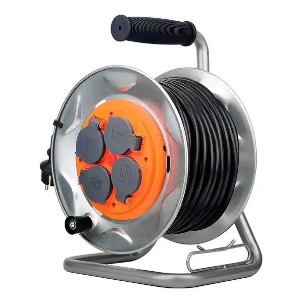 Offre Exclusive Enrouleur de chantier IP44 4 prises 16A 3G2,5mm² 25m - orange - Zenitech