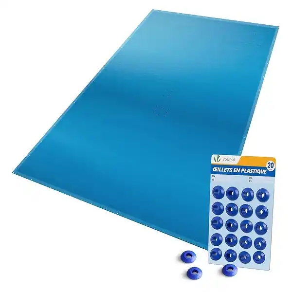 Bache piscine rectangulaire en Polyethylene 160 gr/m2 8x14m Bleue foncé VOUNOT Petit Prix