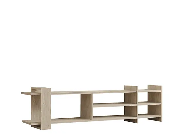 Retour Gratuit Meuble TV en bois "Zeyna" - 156 x 29 x 40 cm - Travertin HABITAT ET JARDIN