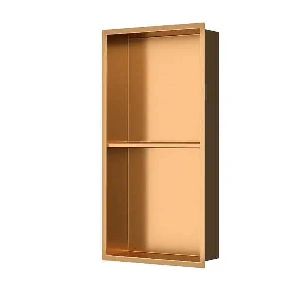 Swiss Aqua Technologies Aurum Niche de Douche à encastrer, Acier Inoxydable 304, 2 étagères, 60x30x10cm, Cuivre brossé PVD (SATAURN6030SBRG) Dernière Chance