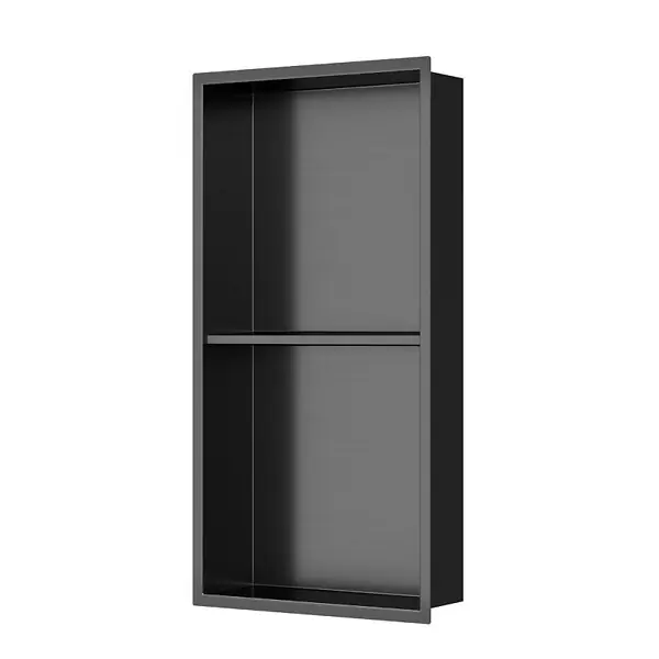 Marque Swiss Aqua Technologies Aurum Niche de Douche à encastrer, Acier Inoxydable 304, 2 étagères, 60x30x10cm, Gun Métal brossé PVD (SATAURN6030SBGM)