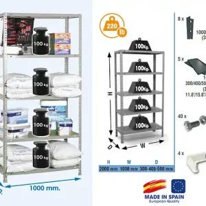Retour Gratuit Simonrack - Etagère Confort 2000x1000x400mm Gris Foncé Charge 100kg - Comfort Plus 5/400 SIMON RACK