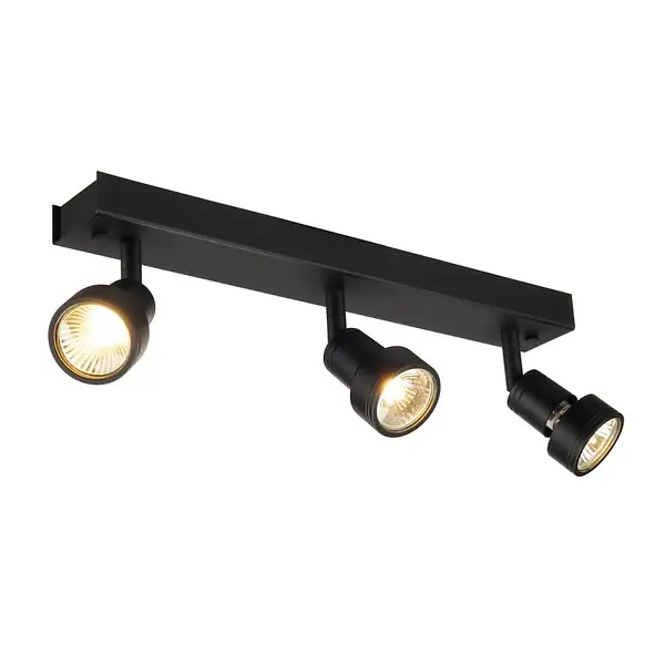Meilleure Vente Applique intérieure orientable Puri 3 GU10 noir mat max. 3x50W anneau déco inclus SLV