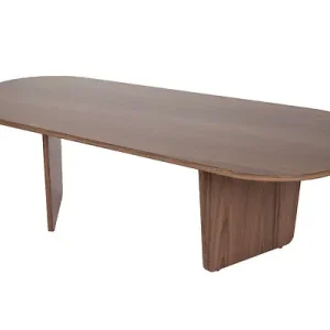 Jusqu'à Épuisement Des Stocks Table basse en bois "Ovalis" - 130 x 65 x 40 cm - Noyer HABITAT ET JARDIN