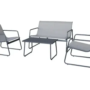 Must-Have Salon de jardin en métal "Fortaleza" - 4 places - Gris clair HABITAT ET JARDIN