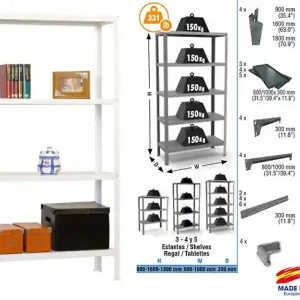 Simonrack - Etagère De Rangement 1600x1000x300mm Blanc Charge 150kg - Homeclick Metal Plus 4/300 SIMON RACK Acheter En Ligne