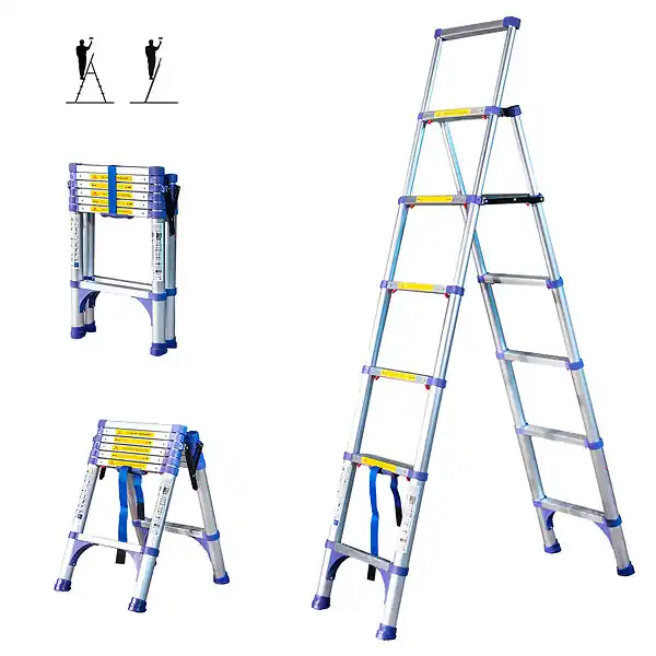 Escabeau 7 marches telescopique EXTENDACT6, Echelle telescopique 2m+1.7m, escabeau pliable télescopique, H max travail 3,5m, Garantie 5 ans, Hostrom HOSTRÖM Paiement Sécurisé