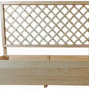 Prix Choc Jardinière en bois "Orpin" avec treillis - 98 x 34 x 104 cm HABITAT ET JARDIN