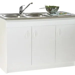 Meuble sous évier SIM blanc 16mm 2 portes largeur 800mm - NÉOVA - S12N02080 NEOVA Top Vente