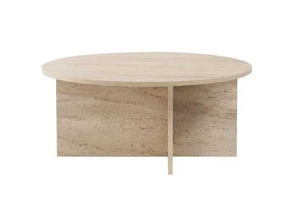Must-Have Table basse en bois "Soleil" - 90 x 90 x 40 cm - Travertin HABITAT ET JARDIN
