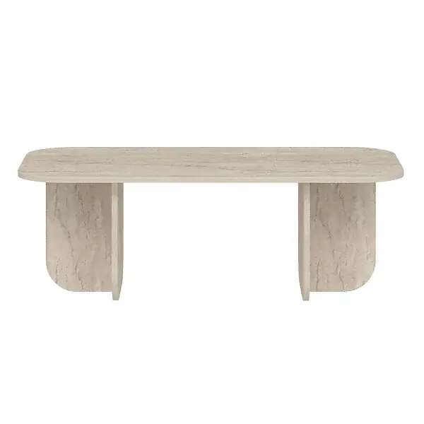 Table basse en bois "Becaj" - 120 x 60 x 41 cm - Travertin HABITAT ET JARDIN Offre Exclusive