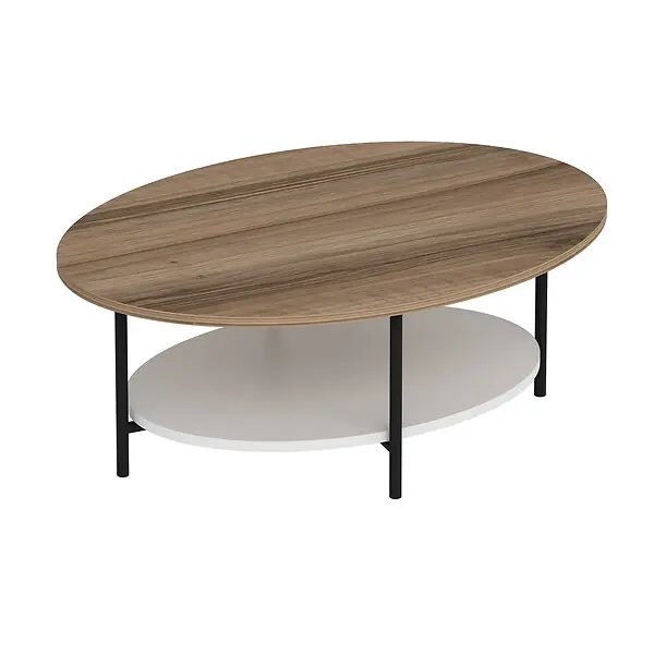 Table basse en bois "Elis" - 90 x 60 x 36 cm - ChêneBlanc HABITAT ET JARDIN Offre Spéciale