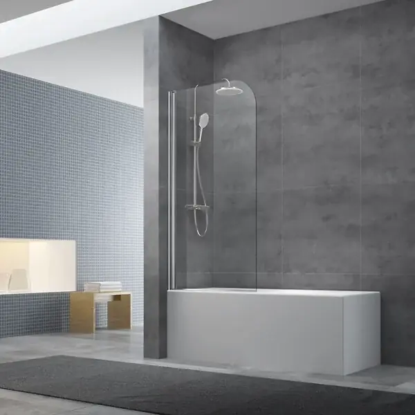 Commande En Gros Pare-baignoire avec un panneau pivotant en verre, 150x75cm, Chrome (SATVZUNIKCRT75) SWISS AQUA TECHNOLOGIES