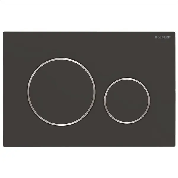 Plaque de déclenchement WC DUOFIX Sigma 20, Noir Mat/ Chrome (115.882.14.1) GEBERIT Jusqu'à Épuisement Des Stocks