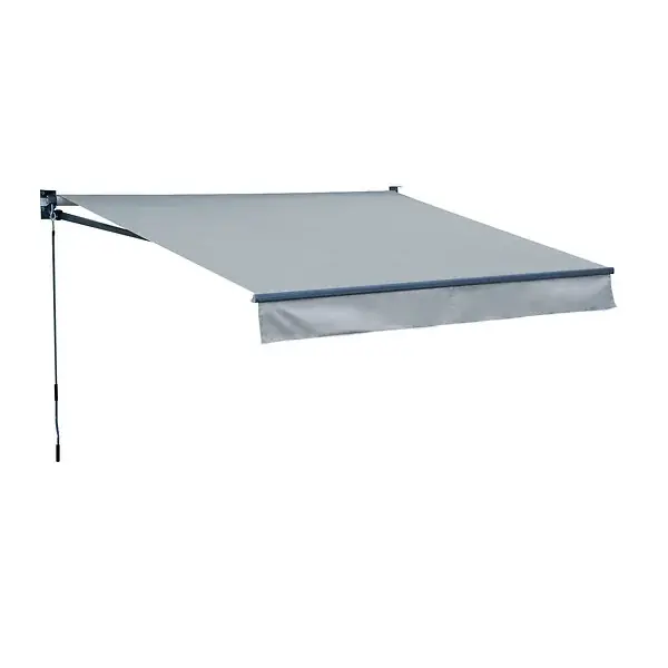Prix Bas Store banne SAULE 2,95 × 2,5m - Toile grise et structure grise HAPPY GARDEN