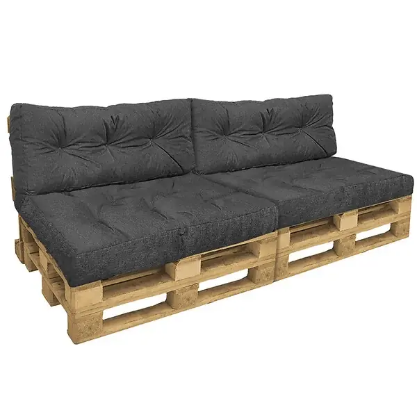 Lot de 4 Coussins pour palettes en bois gris VOUNOT Soldes