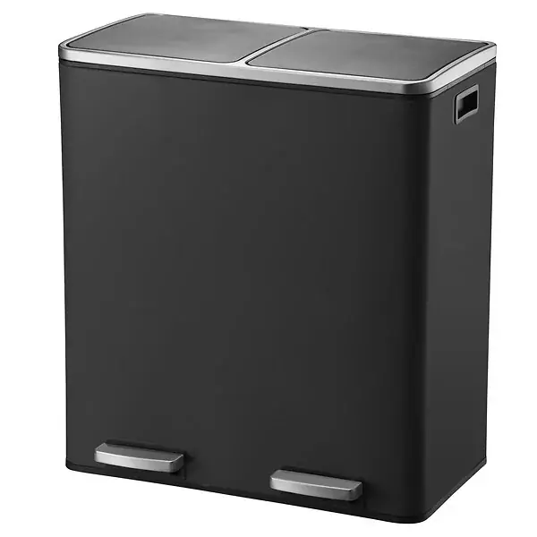 Populaire Poubelle pédale tri sélectif MAJOR noir 60L KITCHEN MOVE