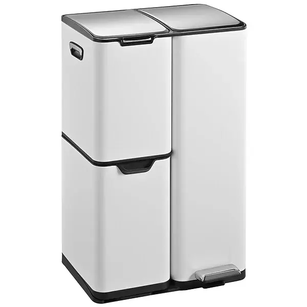 Poubelle pédale tri sélectif HAJA blanc 60L KITCHEN MOVE Solde