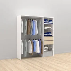 Commander Vite Kit de rangement Nova - Blanc et Chêne - L125xH200 à L45xH180cm MIX T