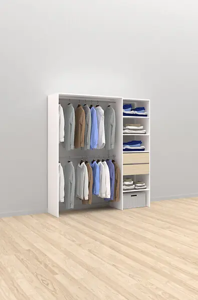 Commander Vite Kit de rangement Nova - Blanc et Chêne - L125xH200 à L45xH180cm MIX T