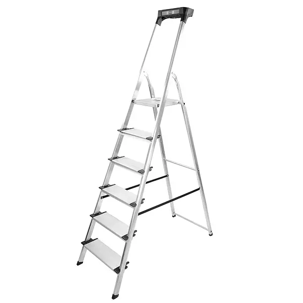 Réduction Escabeau aluminium 6 marches - Pliable - Antidérapant