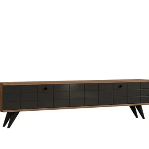 Paiement Sécurisé Meuble TV en bois "Alberi" - 160 x 25 x 35 cm - Gris anthracite HABITAT ET JARDIN