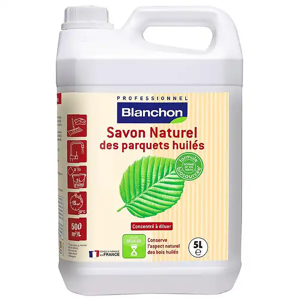 Savon naturel des parquets huilés Blanchon 5121105 incolore 5L Meilleur Choix