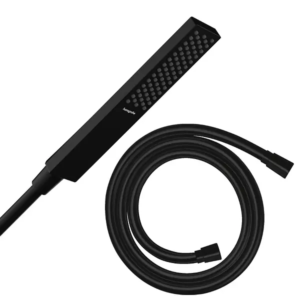 Prix Promo Pommeau de douche HANSGROHE Pulsify E 100 EcoSmart noir mat + flexible de douche 1,25 m HANSGROHE Isiflex noir mat