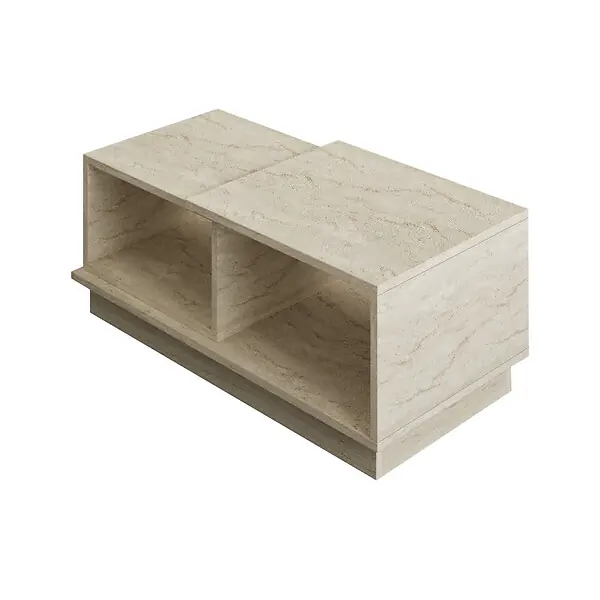 Prix Réduit Table basse en bois "Consept" - 90 x 45 x 36 cm - Travertin HABITAT ET JARDIN