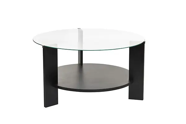 Prix Bas Table basse en bois "Clara" - 75 x 75 x 40 cm - Bois NoirTransparent HABITAT ET JARDIN