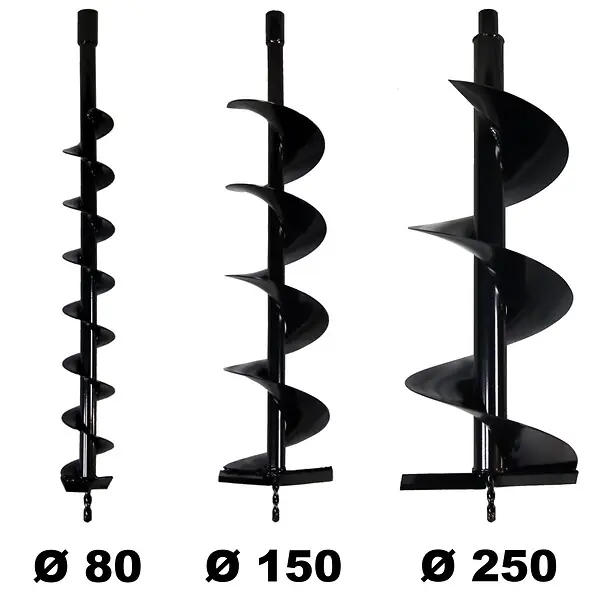 Lot de mèches Ø 80 + 150 + 250 mm pour tarière thermique GT GARDEN Prix Bas