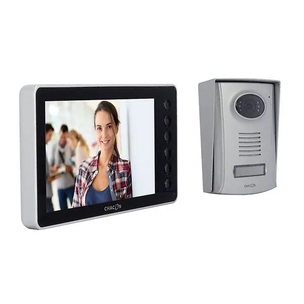 Meilleure Vente Visiophone filaire écran LCD 7‘‘ - IP44 - Noir - Chacon