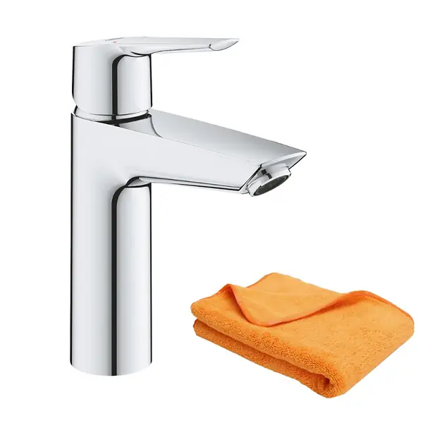 Mitigeur lavabo Quickfix Start 2021 avec vidage Push-Open taille M chromé + microfibre GROHE Seulement Aujourd'hui