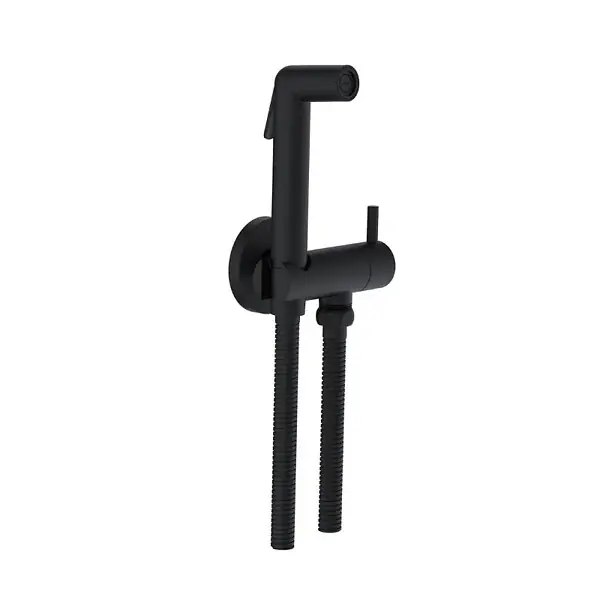 Dernière Chance Douchette WC Cox ronde Noir Mat + support + flexible OLFA