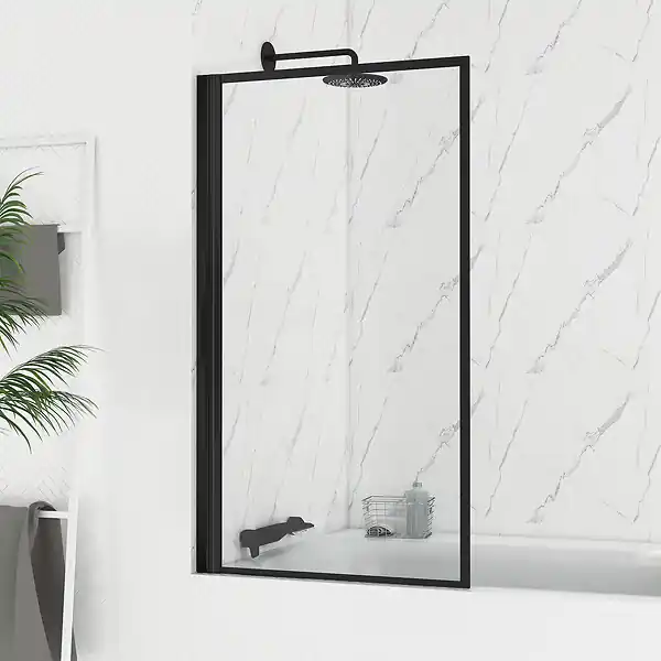 Pare baignoire rabattable 80x140cm - Finition Noir Mat - DARK CONTOURING SCREEN AURLANE Commander Maintenant