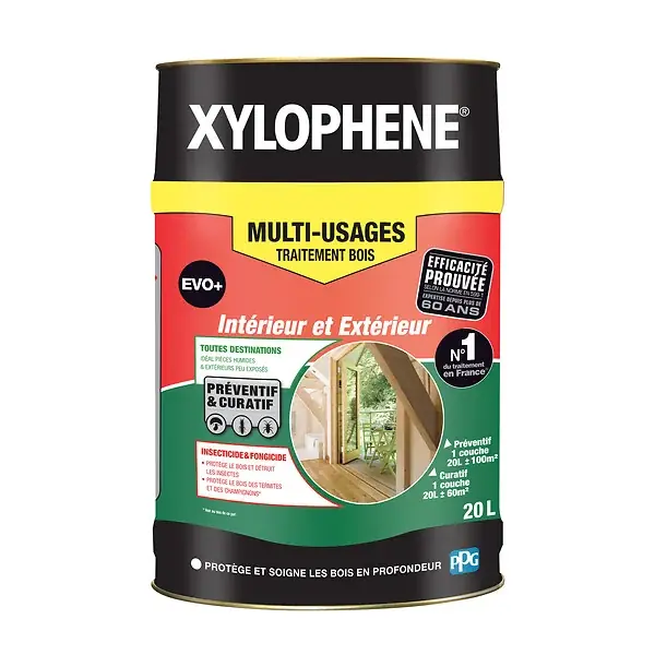 Expédition Rapide Traitement bois EVO+ - Insecticide fongicide - 20 L XYLOPHENE