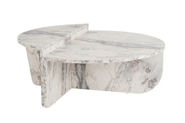 Promotion Table basse en bois "Orion" 90 x 60 x 30 cm - Marbre de Freesia HABITAT ET JARDIN