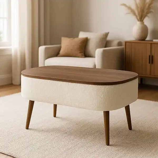 Réduction Table basse en bois "Noya" - 90 x 60 x 43 cm - Blanc HABITAT ET JARDIN