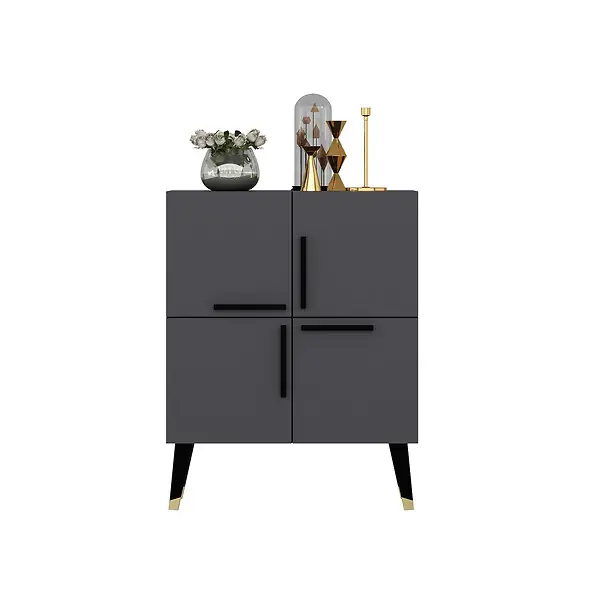 Buffet en bois "Makro" - 70 x 35 x 90 cm - Gris anthracite HABITAT ET JARDIN Paiement Sécurisé