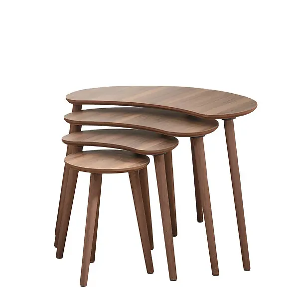 Table gigogne (4 pièces) en bois "Moon" 40 x 75 x 55 cm - Noyer HABITAT ET JARDIN Commande En Gros