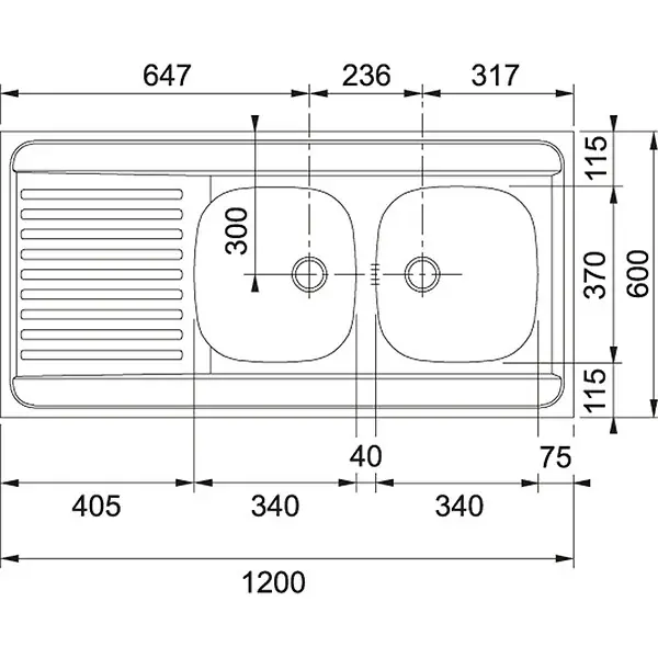 Evier inox à poser SPX 2 cuves avec égouttoir 1400x600cm MAN 721-1400 - FRANKE - 901420 Certifié