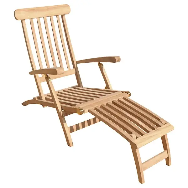 Offre Exclusive Transat pliant 153cm en teck LOMBOK HAPPY GARDEN